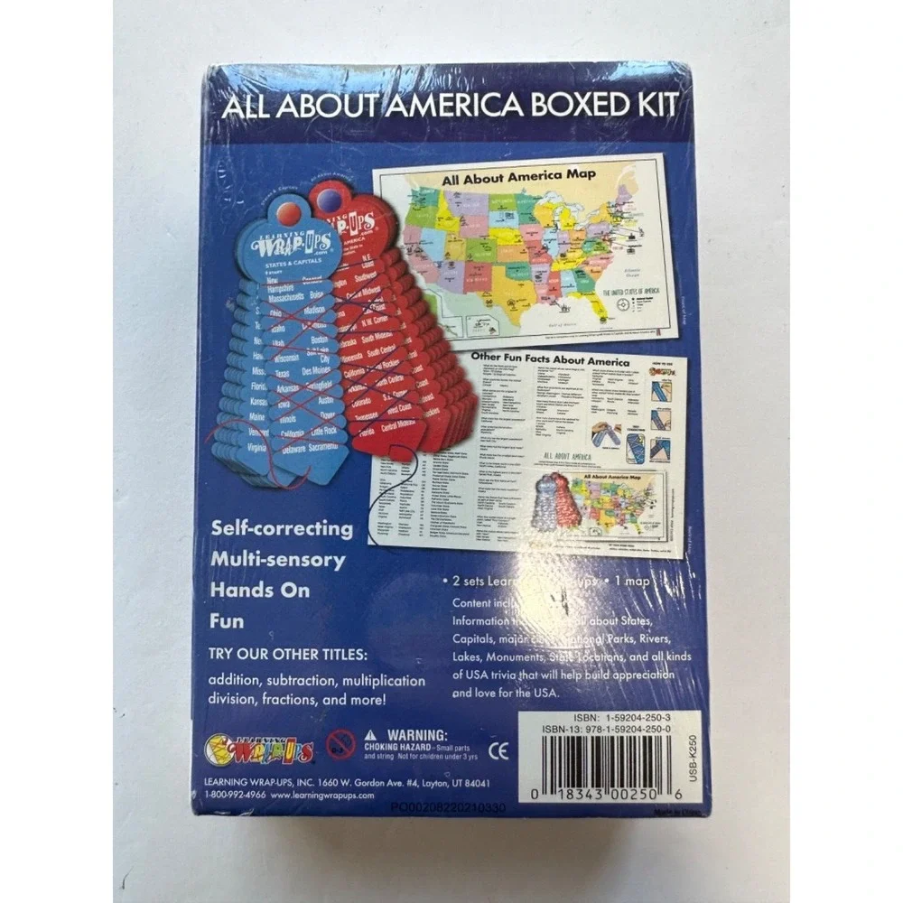 NEW Usborne Learning Wrap-Ups All About America and States & Capitals Plus Map